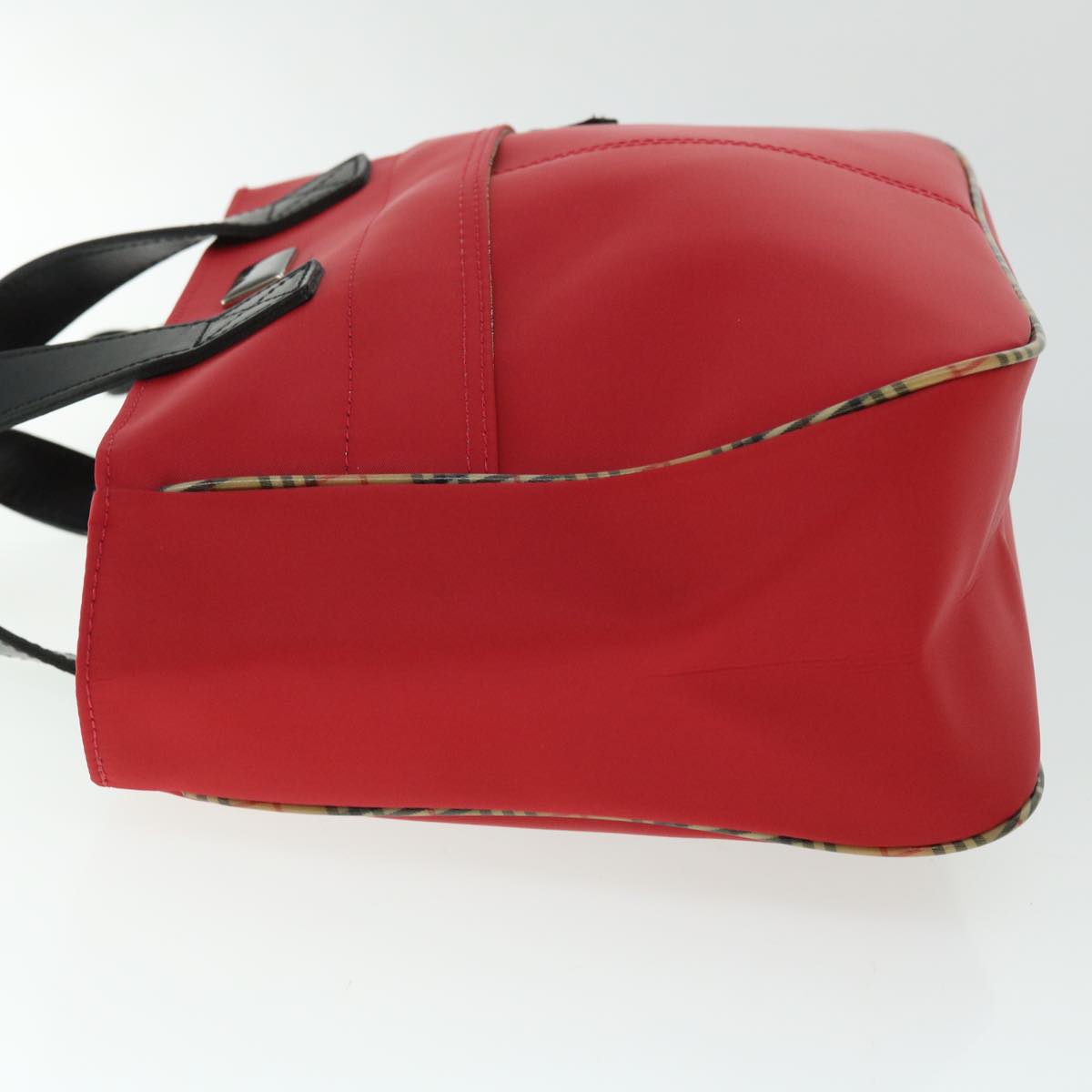 BURBERRY Hand Bag Nylon Red Auth bs7648