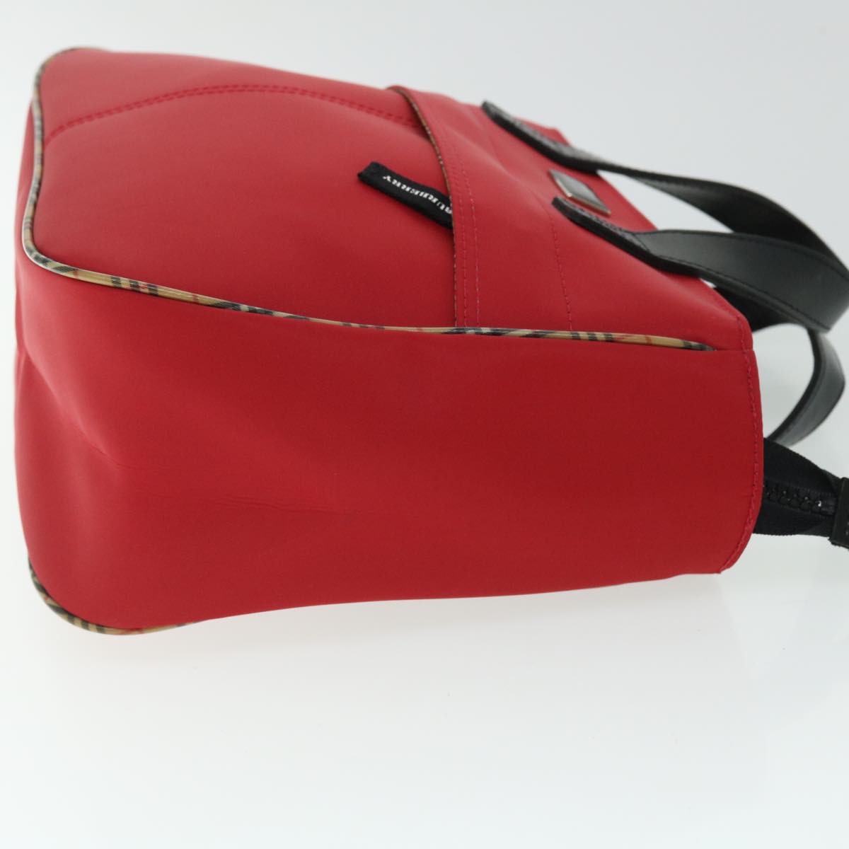 BURBERRY Hand Bag Nylon Red Auth bs7648