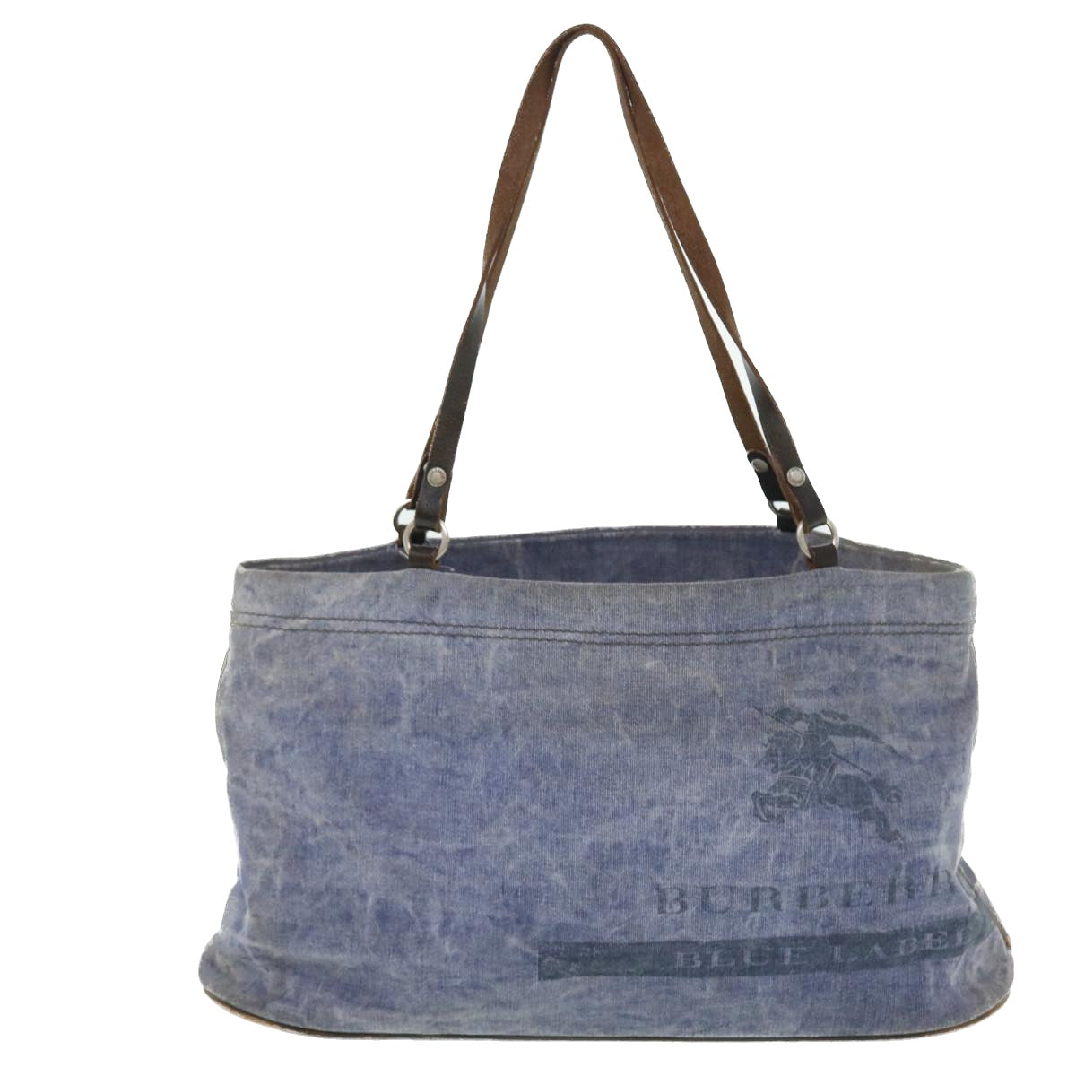 BURBERRY Blue Label Shoulder Bag Canvas 2way Blue Auth bs7649