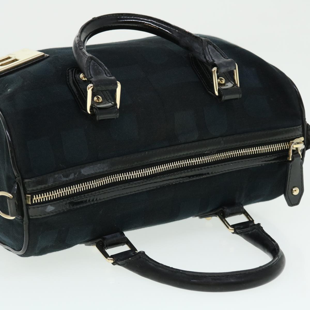 BALLY Boston Bag Canvas 2way Black Auth bs7656