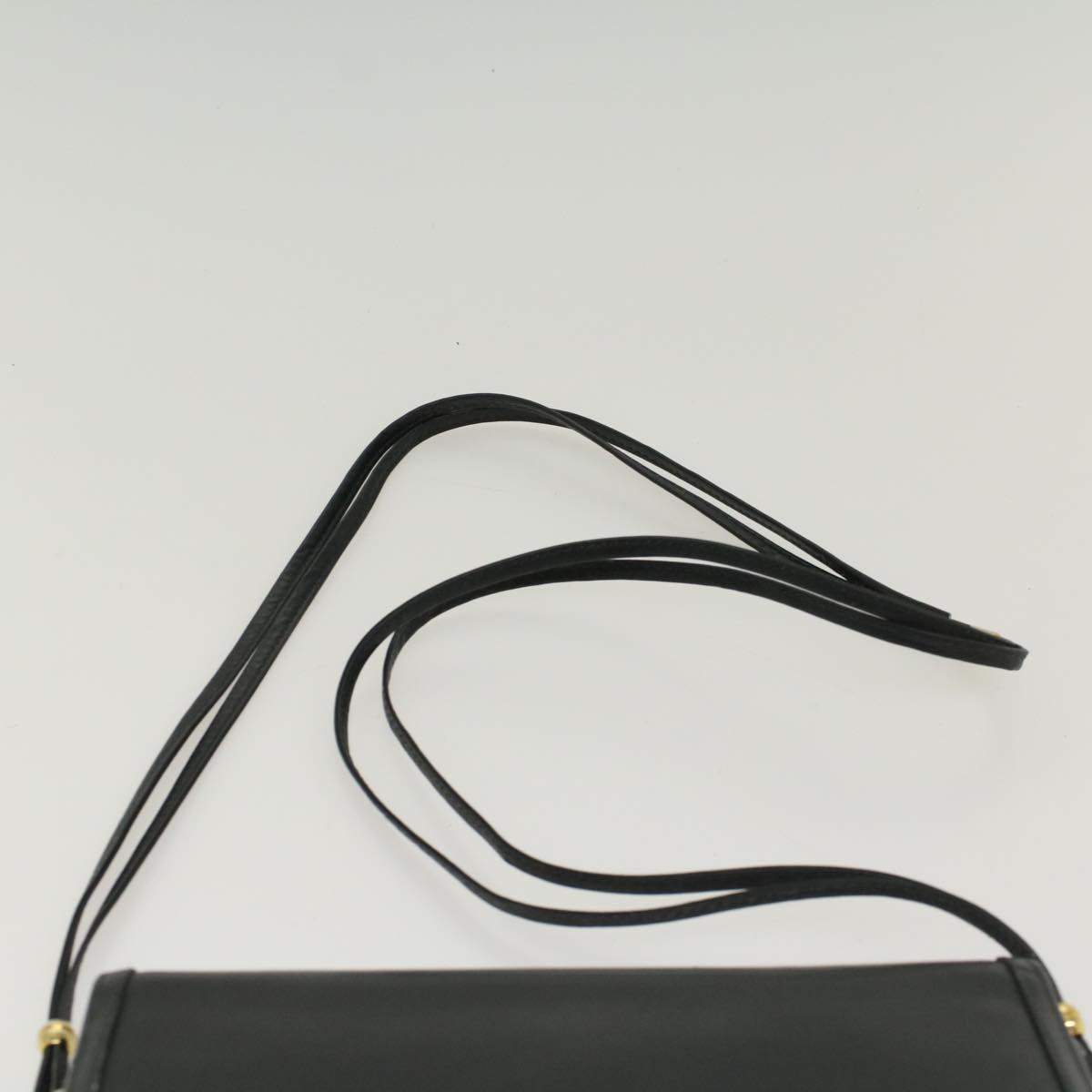 BALLY Shoulder Bag Leather Black Auth bs7658