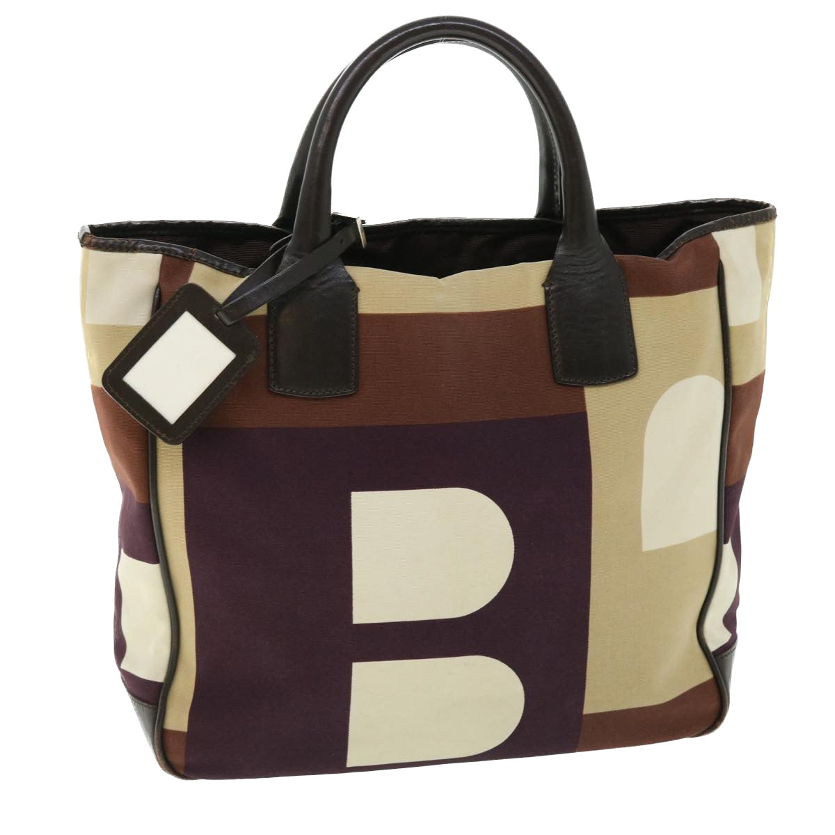 BALLY Tote Bag Canvas Brown Auth bs7659