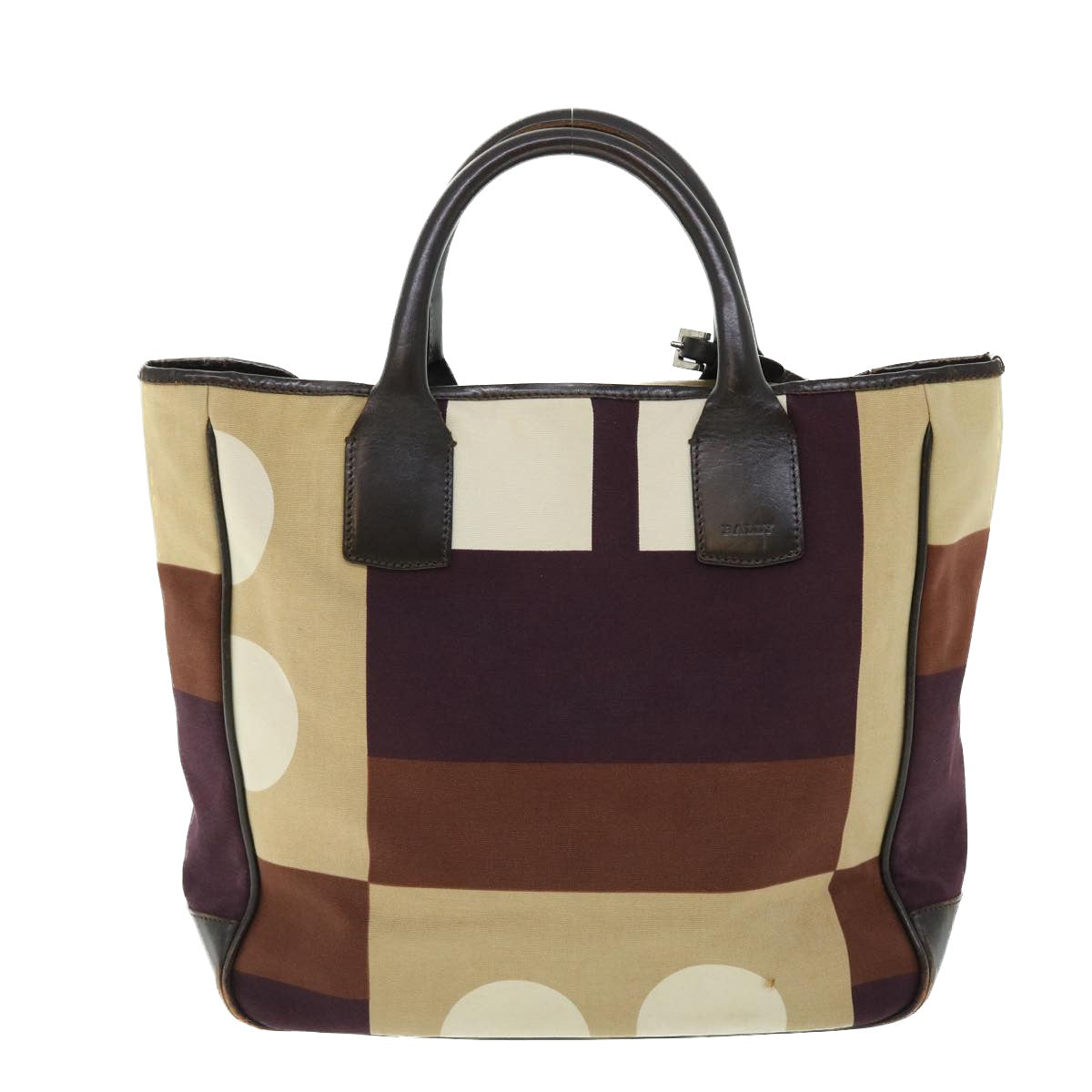 BALLY Tote Bag Canvas Brown Auth bs7659