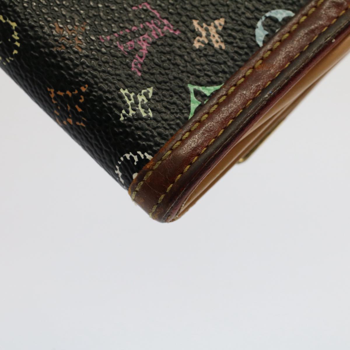 LOUIS VUITTON Monogram Multicolor Porte Monnaie Plat Purse M92656 LV Auth bs7684