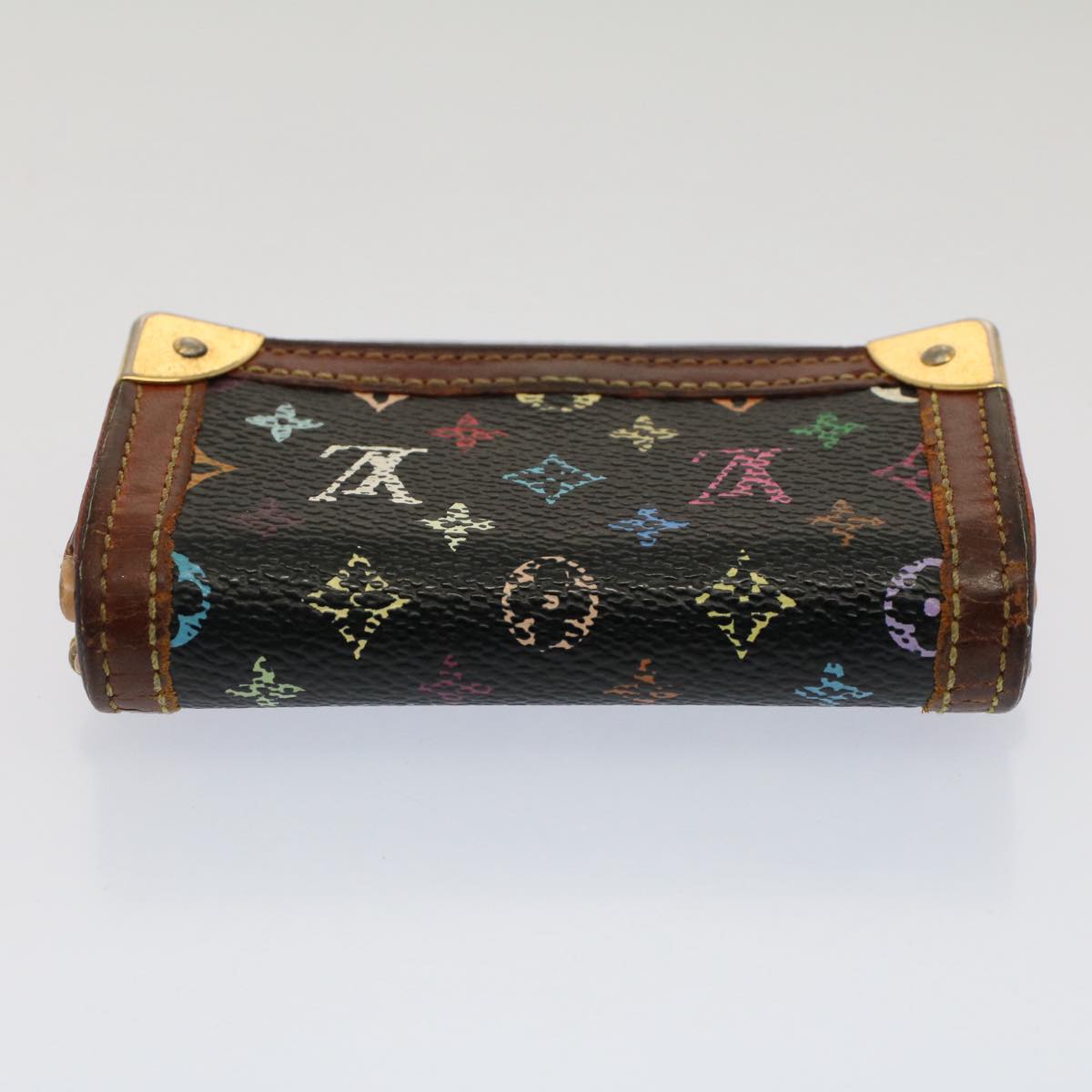 LOUIS VUITTON Monogram Multicolor Porte Monnaie Plat Purse M92656 LV Auth bs7684