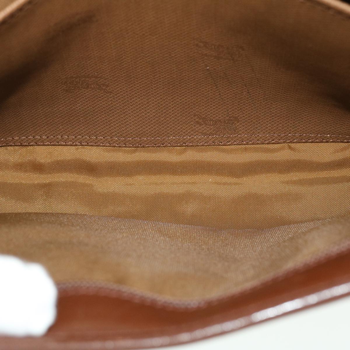 Burberrys Nova Check Clutch Bag Canvas Leather Brown Beige Auth bs7696