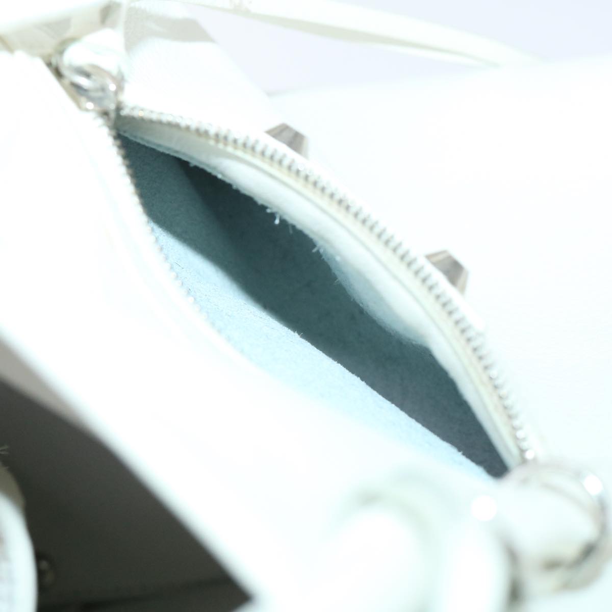 BALENCIAGA Paper Hand Bag Leather White 432596 Auth bs7729