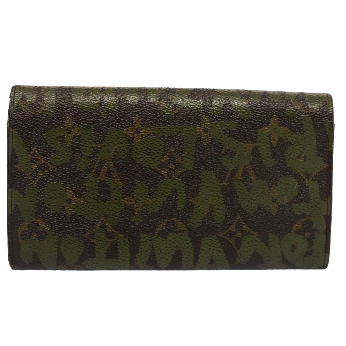 LOUIS VUITTON Monogram Graffiti Porte Monnaie Credit Khaki M92188 LV Auth bs7765