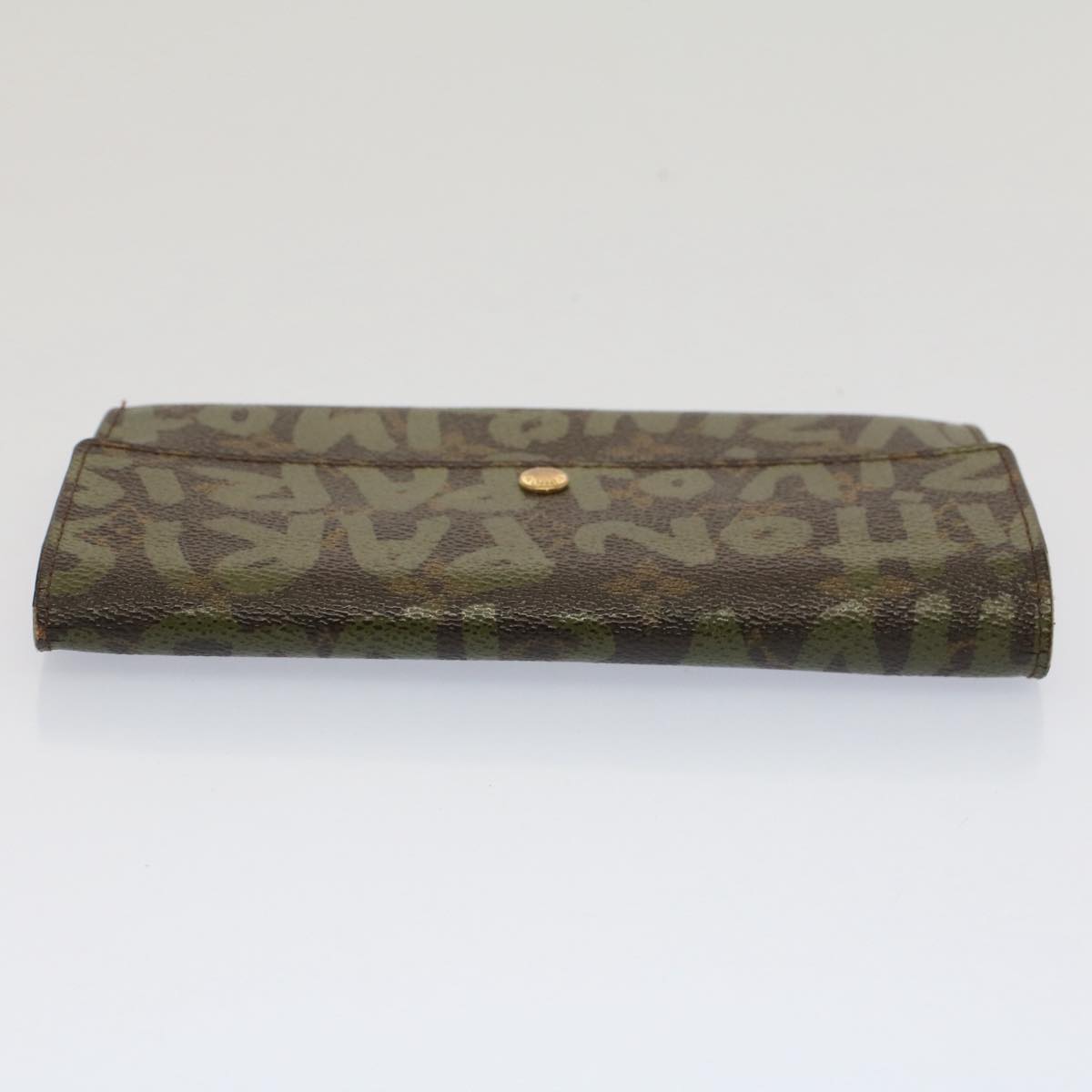 LOUIS VUITTON Monogram Graffiti Porte Monnaie Credit Khaki M92188 LV Auth bs7765