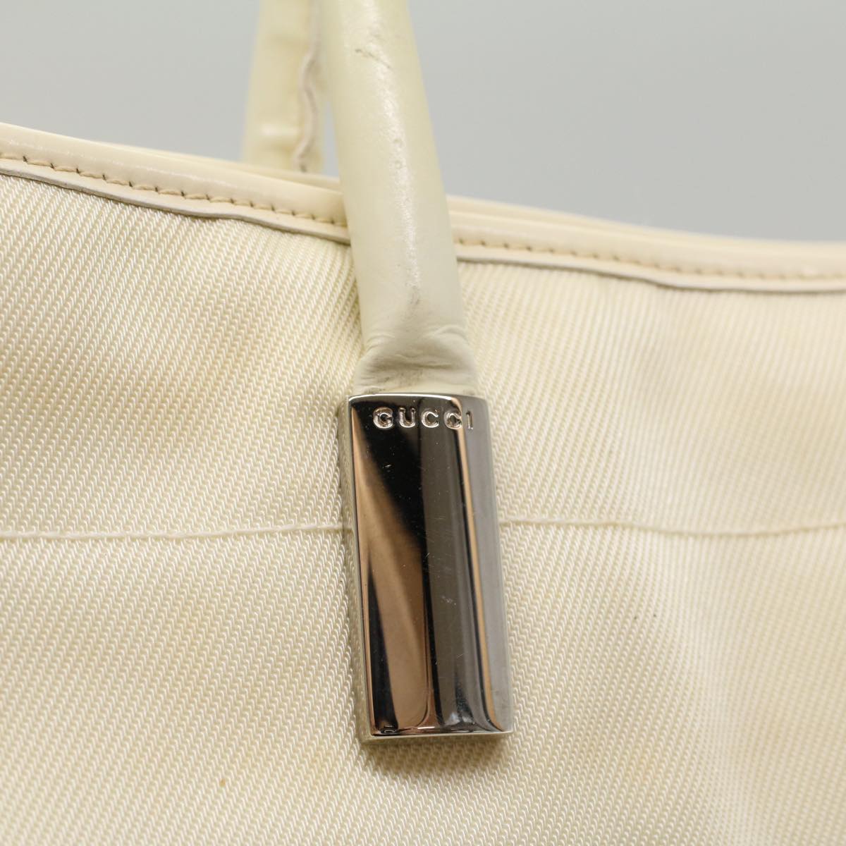 GUCCI Tote Bag Nylon Beige 002 2123 0457 Auth bs7823