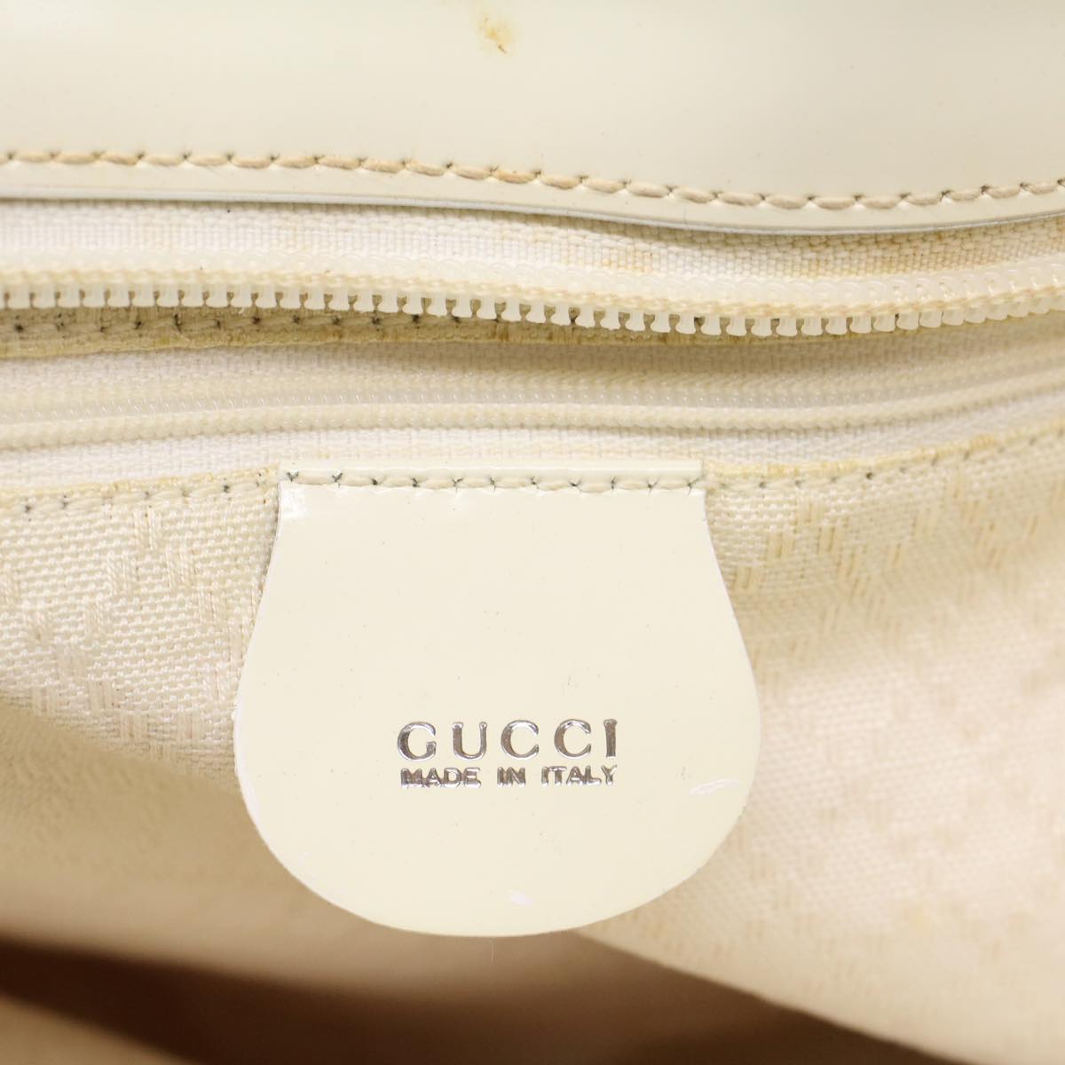 GUCCI Tote Bag Nylon Beige 002 2123 0457 Auth bs7823