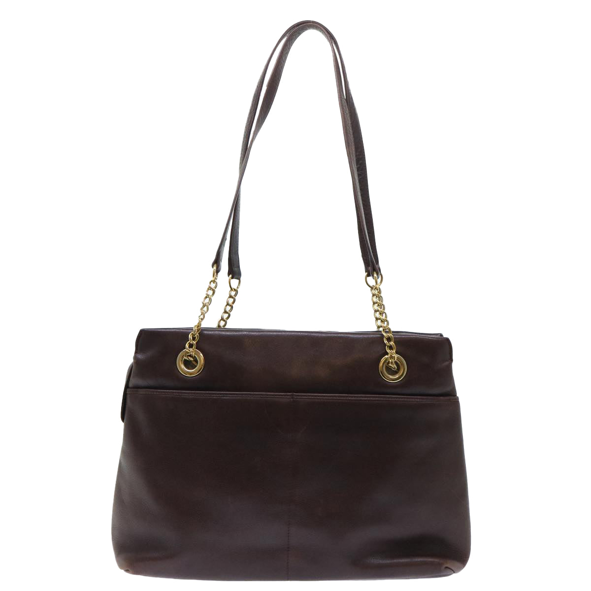 BALLY Shoulder Bag Leather Brown Auth bs7832