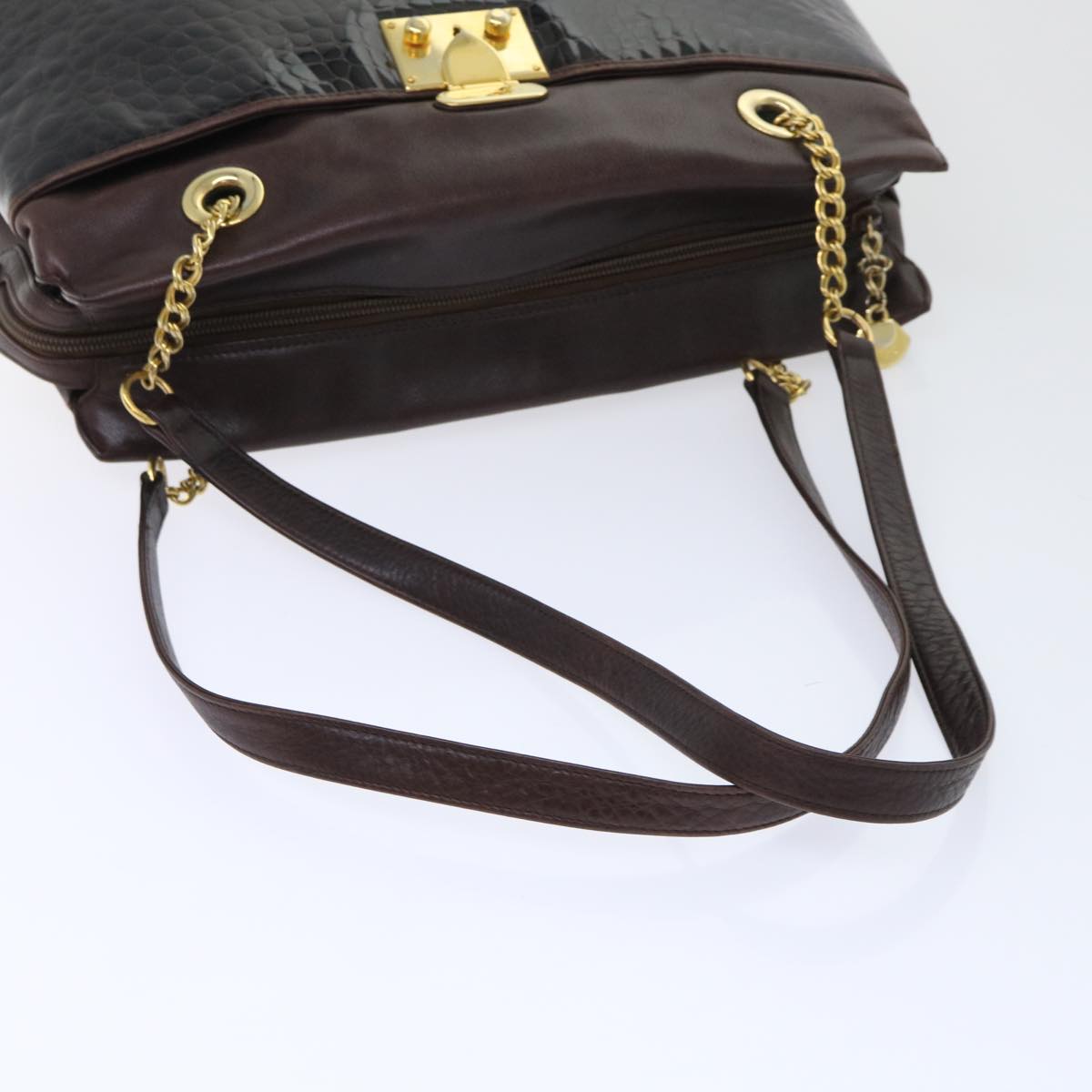 BALLY Shoulder Bag Leather Brown Auth bs7832