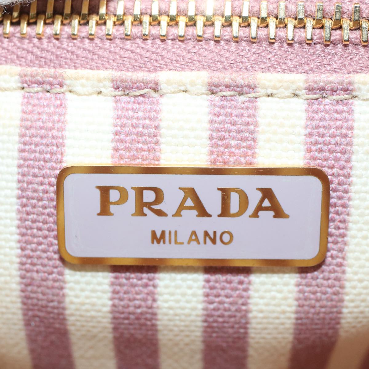 PRADA Pouch Canvas Pink Auth bs7928