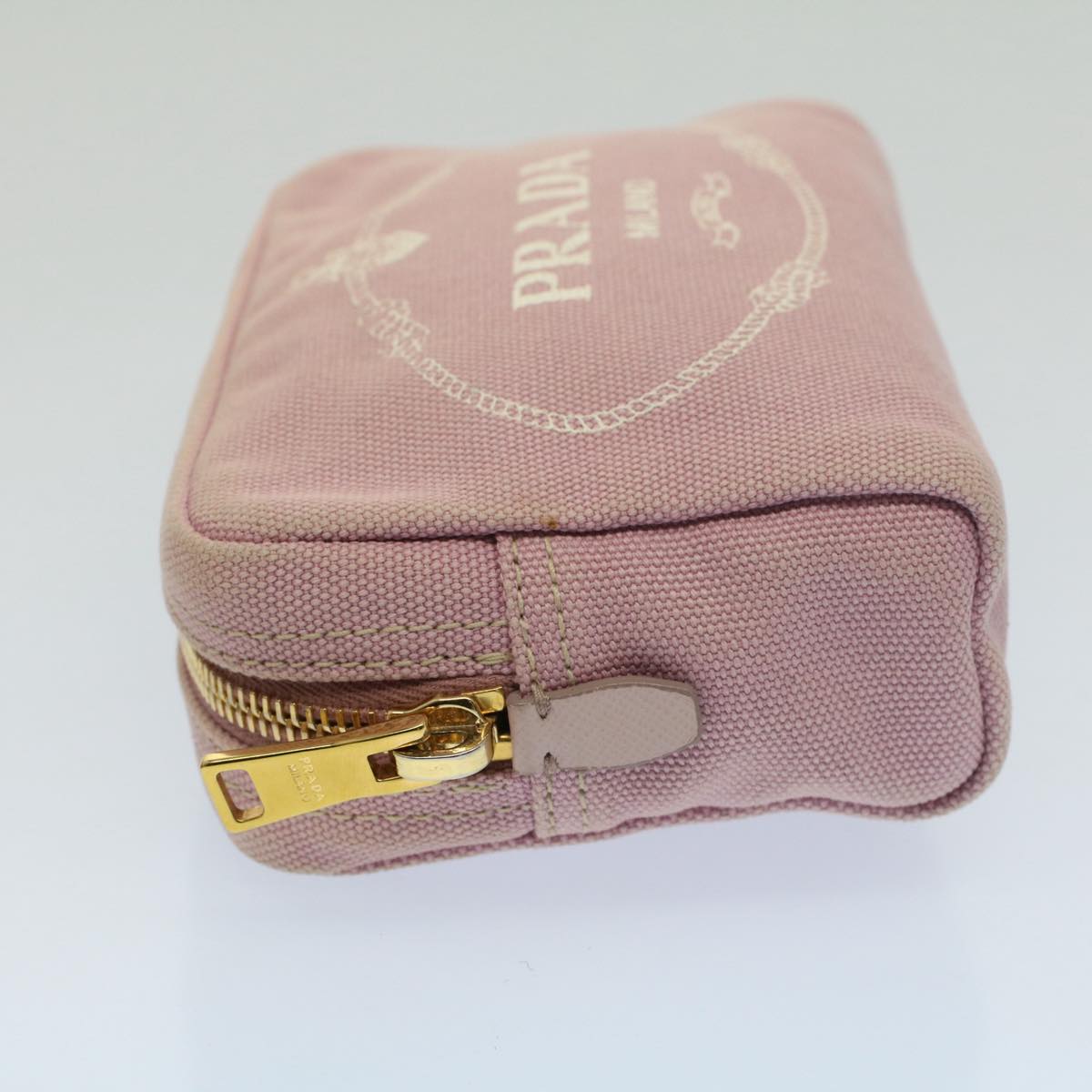 PRADA Pouch Canvas Pink Auth bs7928