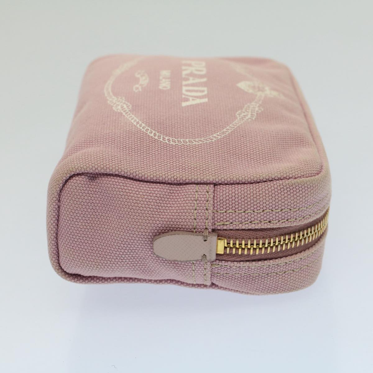 PRADA Pouch Canvas Pink Auth bs7928