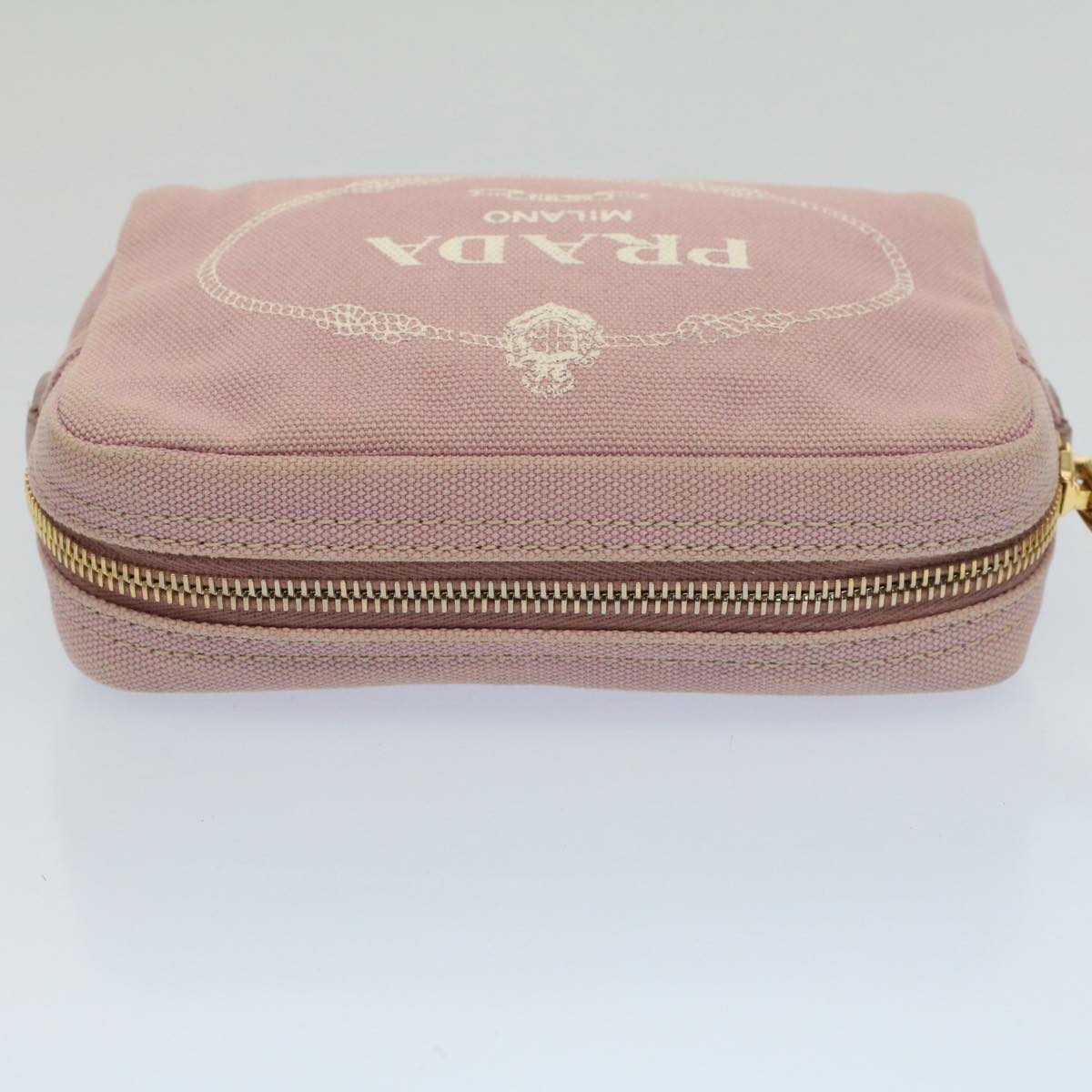 PRADA Pouch Canvas Pink Auth bs7928