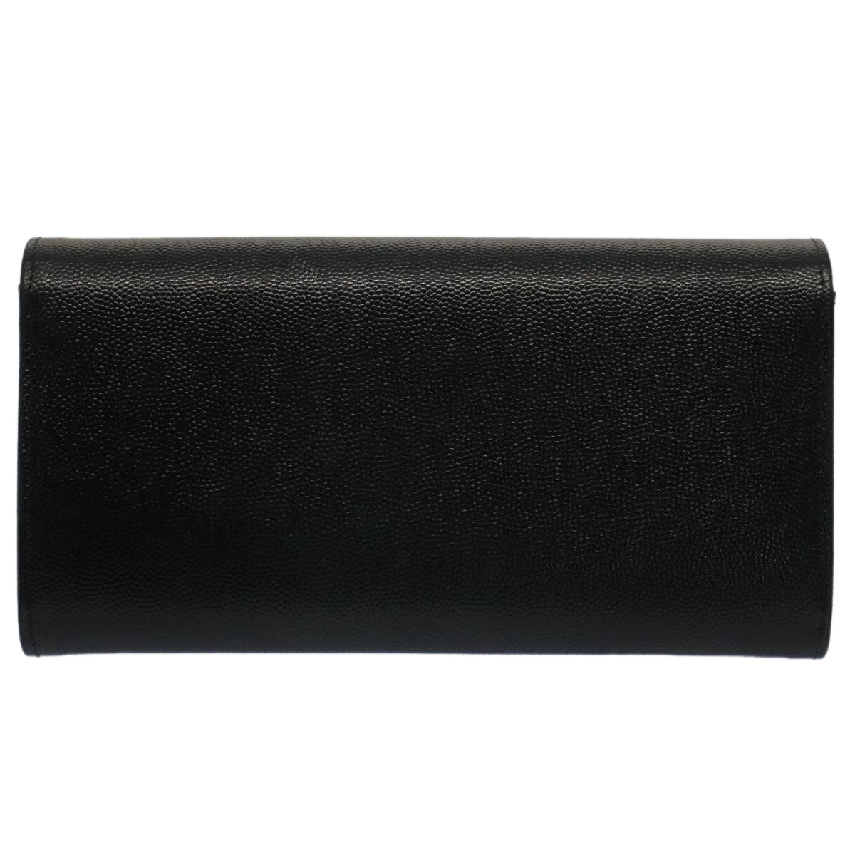 CHANEL Long Wallet Caviar Skin Black CC Auth bs7938