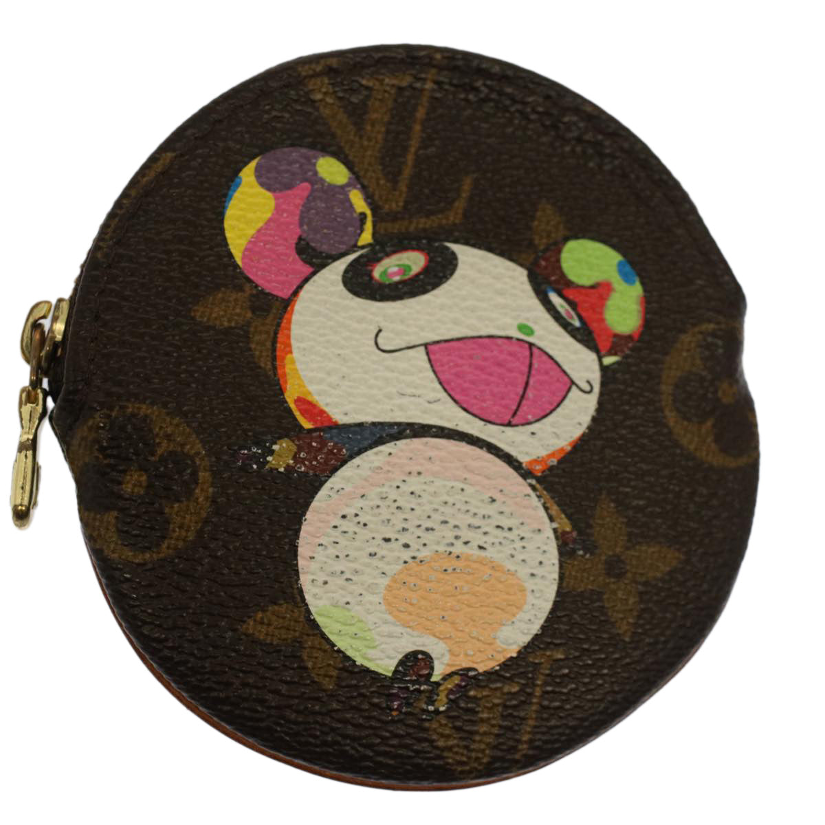 LOUIS VUITTON Monogram Panda Porte Monnaie Round Coin Purse M61928 Auth bs7939