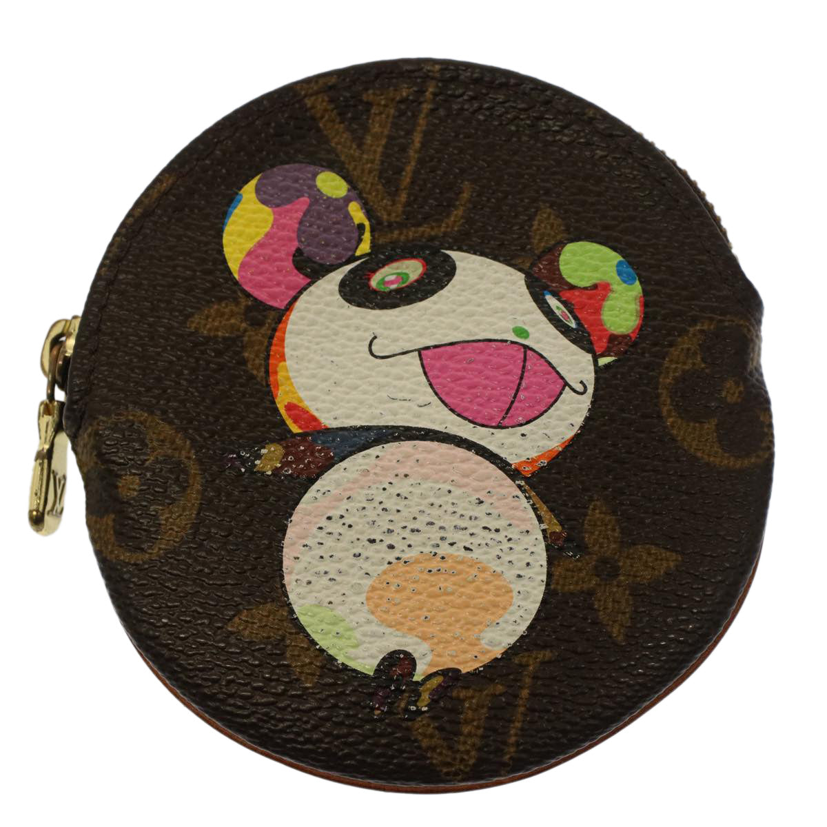 LOUIS VUITTON Monogram Panda Porte Monnaie Round Coin Purse M61928 Auth bs7939