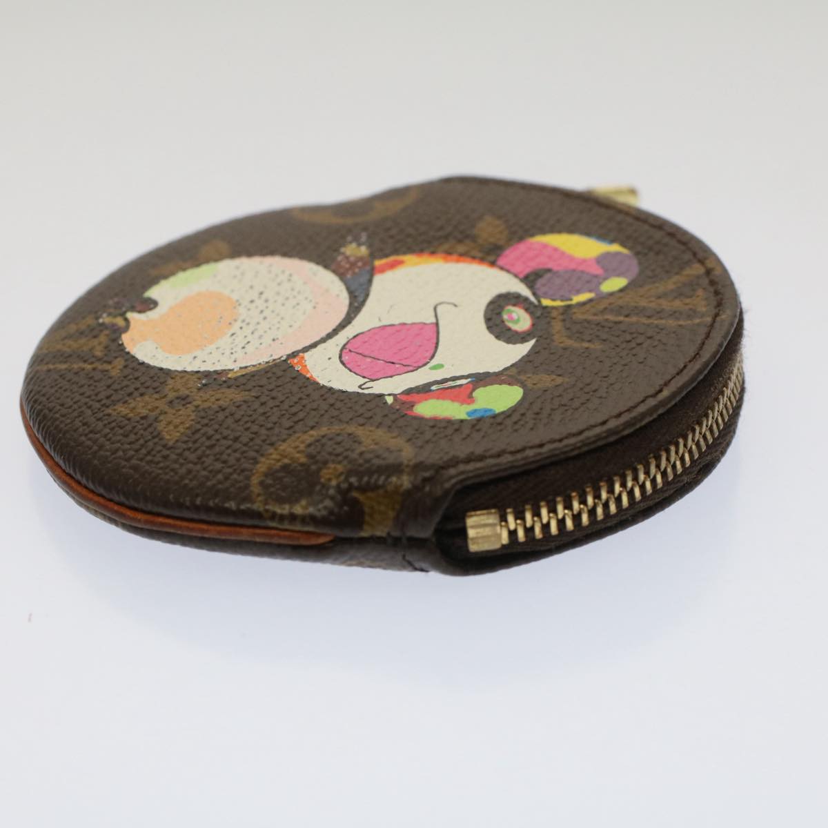 LOUIS VUITTON Monogram Panda Porte Monnaie Round Coin Purse M61928 Auth bs7939