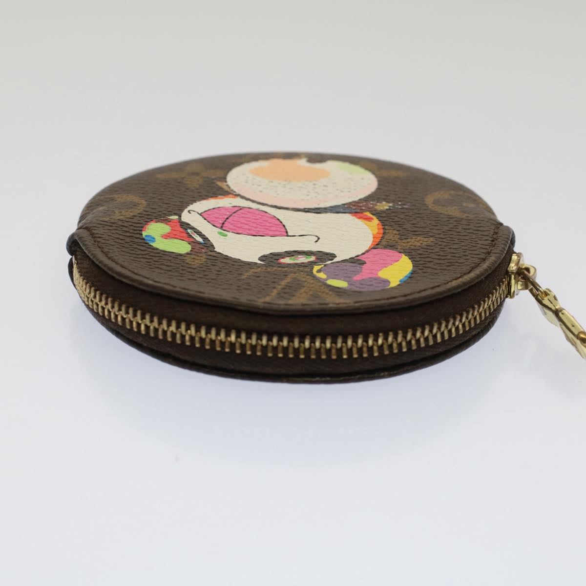 LOUIS VUITTON Monogram Panda Porte Monnaie Round Coin Purse M61928 Auth bs7939