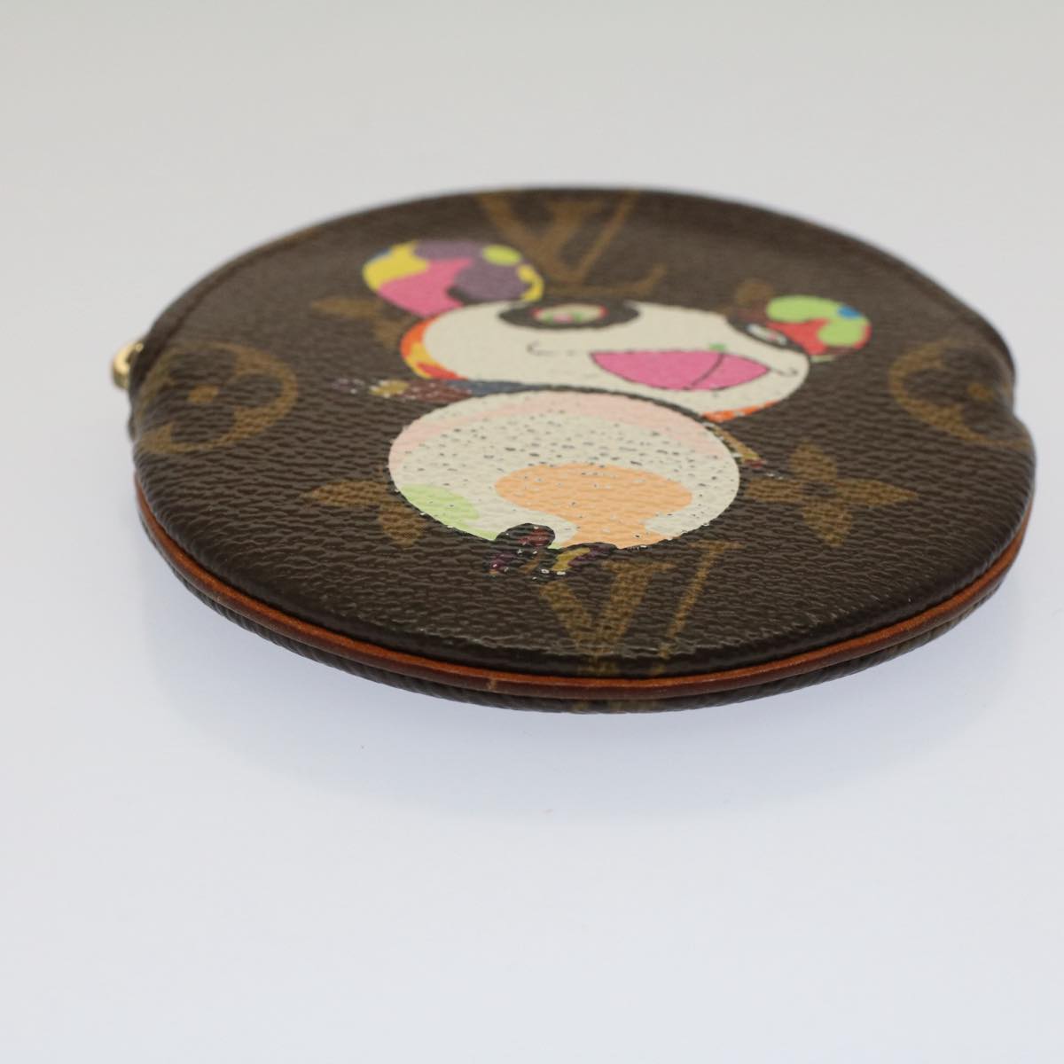 LOUIS VUITTON Monogram Panda Porte Monnaie Round Coin Purse M61928 Auth bs7939