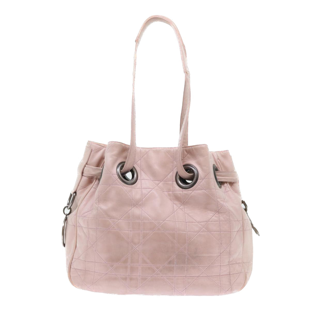 Christian Dior Canage Shoulder Bag Leather Pink Auth bs7962