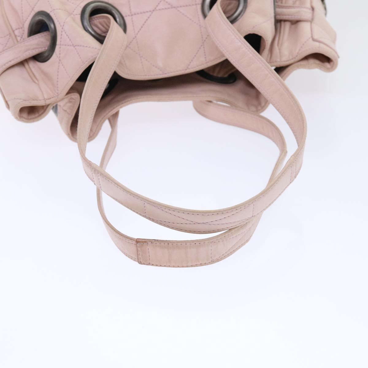 Christian Dior Canage Shoulder Bag Leather Pink Auth bs7962