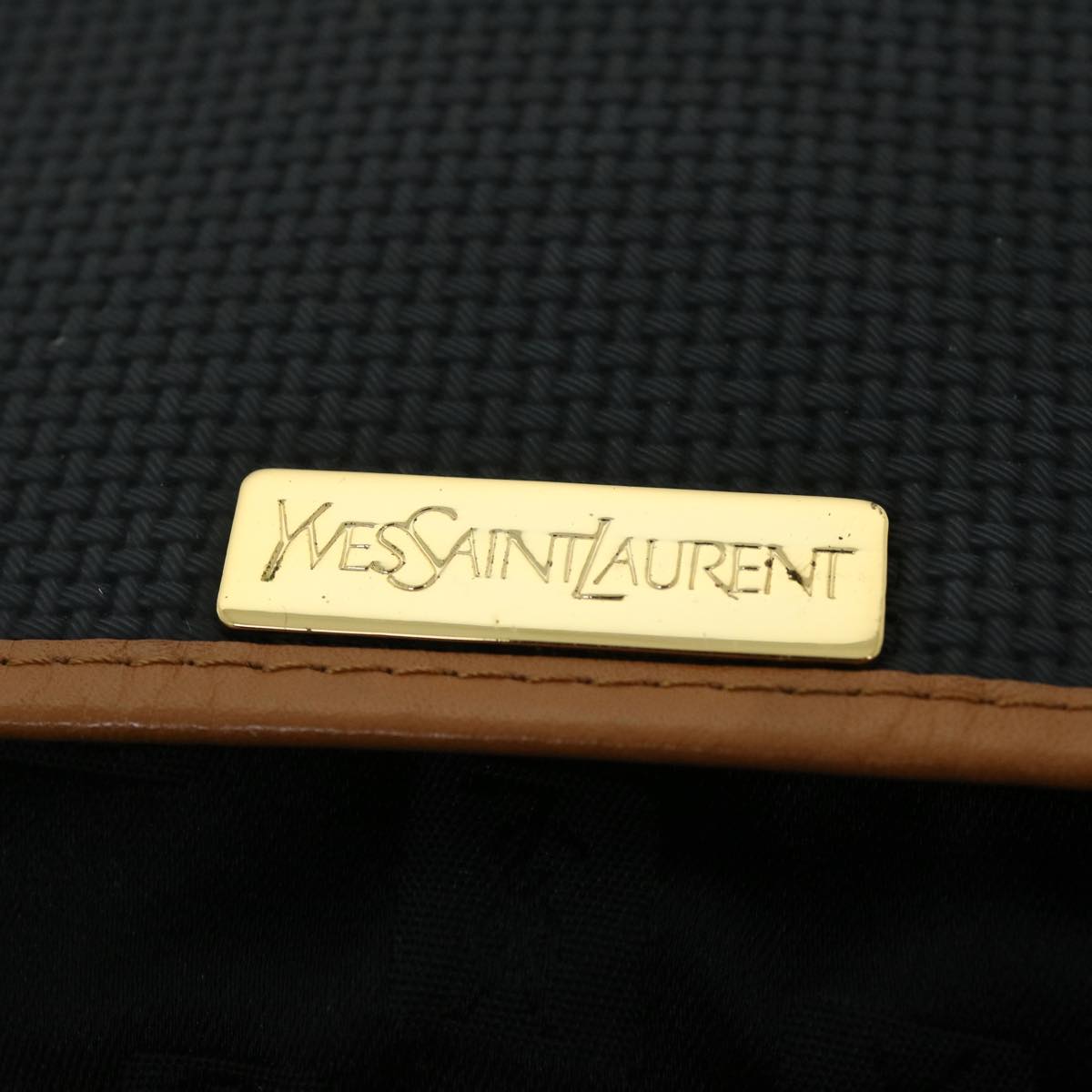 SAINT LAURENT Shoulder Bag Canvas Black Auth bs7975