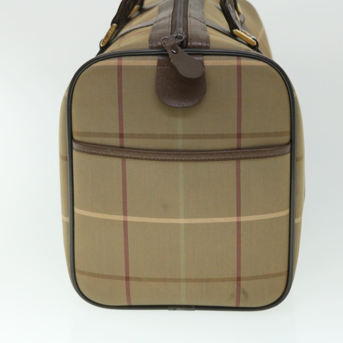 Burberrys Nova Check Boston Bag Nylon Brown Auth bs7981