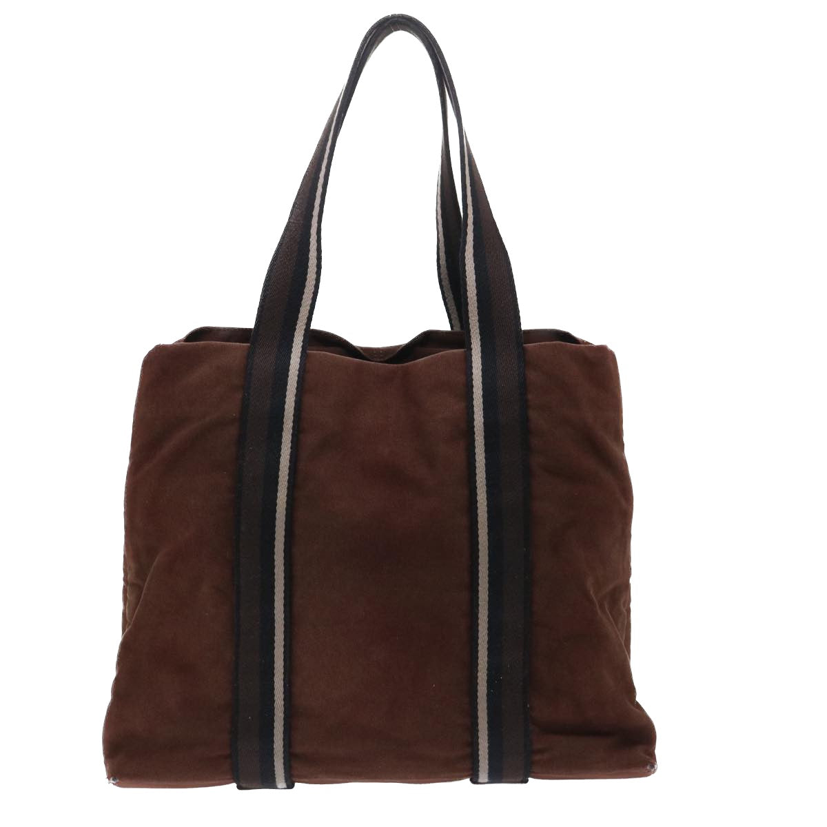 HERMES Trocha Horizontal MM Tote Bag Canvas Brown Auth bs8041