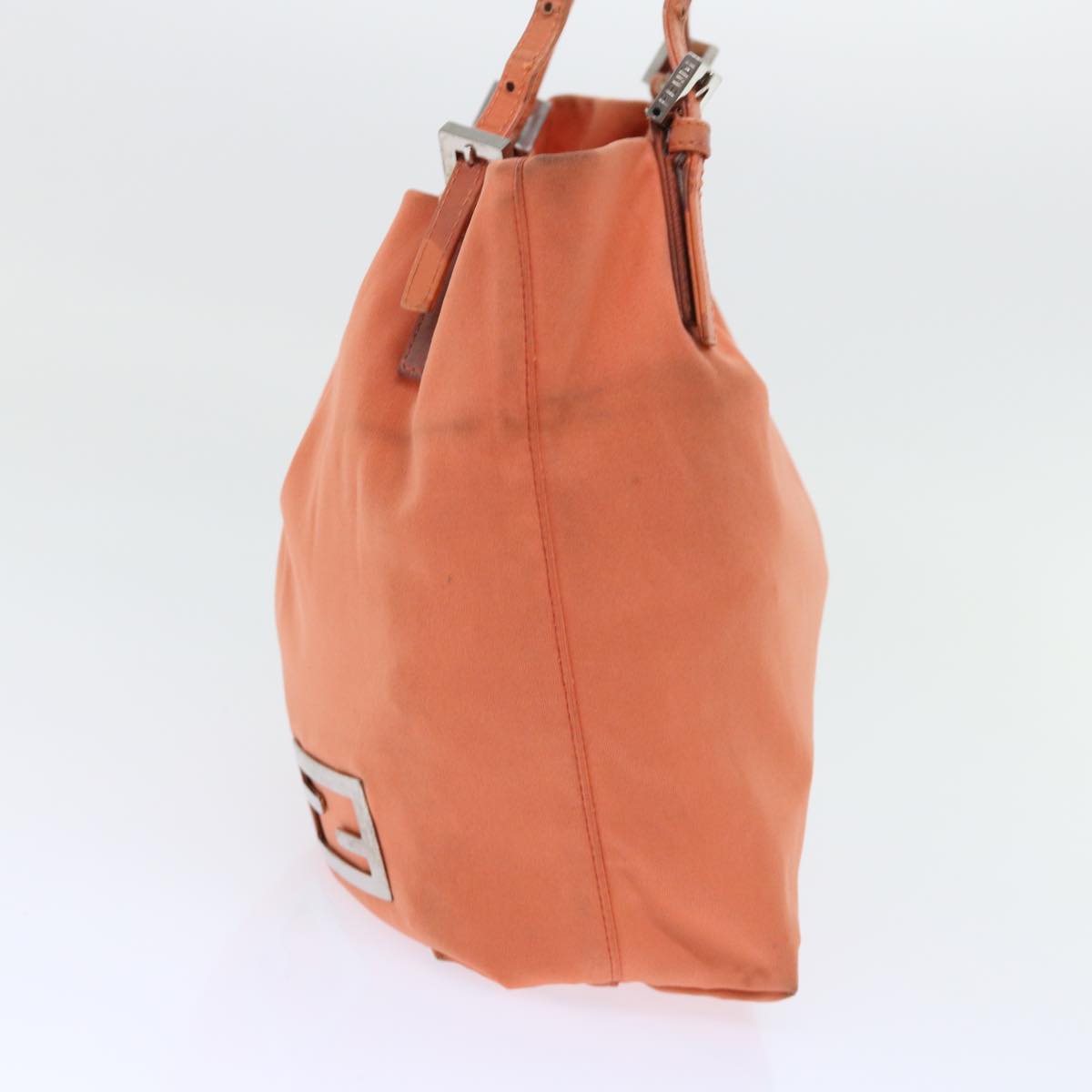 FENDI Shoulder Bag Nylon Orange Auth bs8046