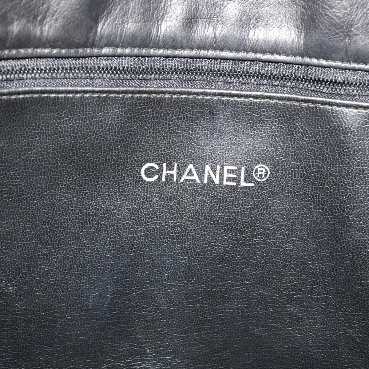 CHANEL Chain Shoulder Bag PVC Leather Black CC Auth bs8052