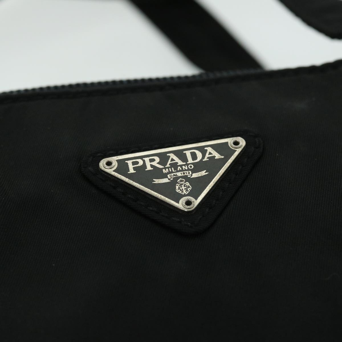 PRADA Hand Bag Nylon Black Auth bs8054