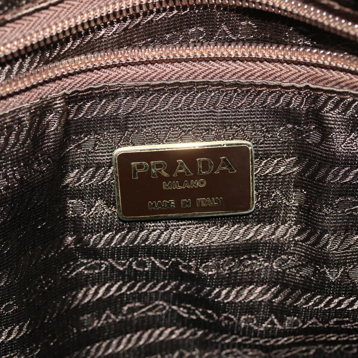 PRADA Hand Bag Nylon Leather Brown Auth bs8055