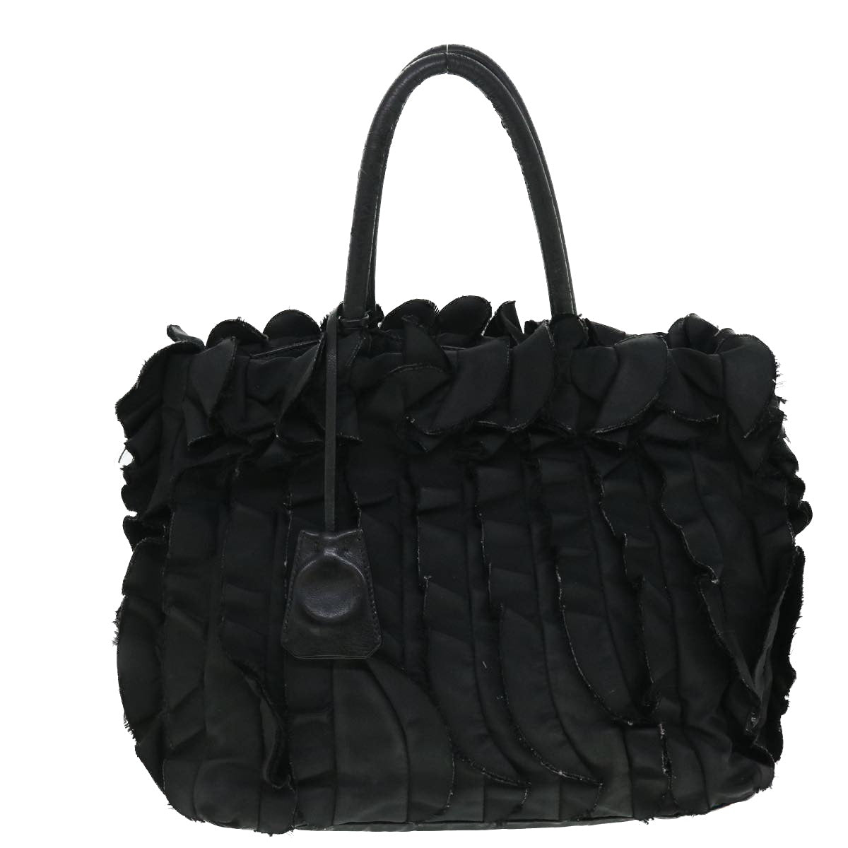 PRADA Hand Bag Nylon Black Auth bs8056