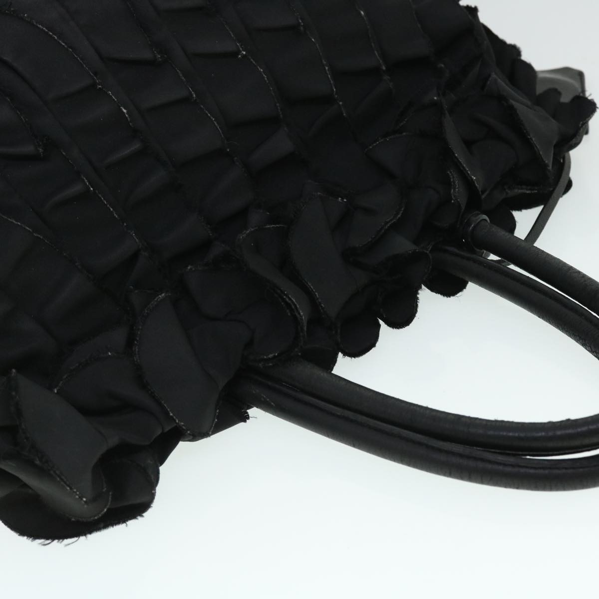 PRADA Hand Bag Nylon Black Auth bs8056