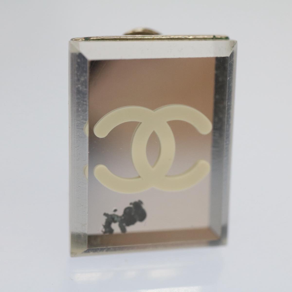 CHANEL Earring Clear CC Auth bs8079