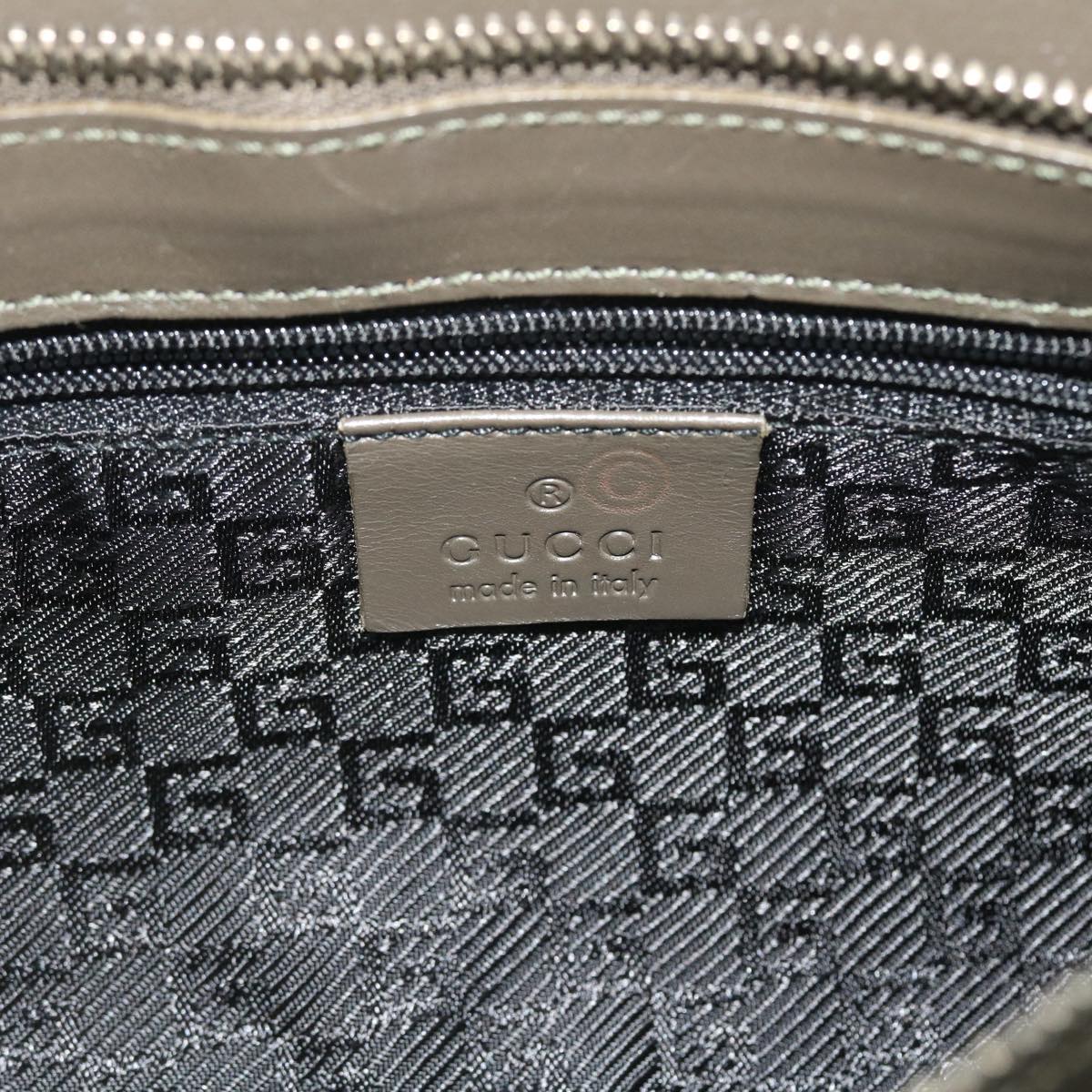 GUCCI Clutch Bag Canvas Gray Auth bs8085