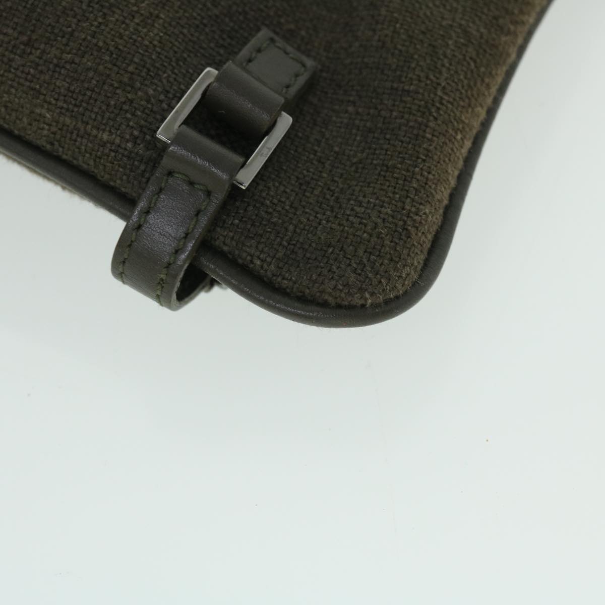 GUCCI Clutch Bag Canvas Gray Auth bs8085