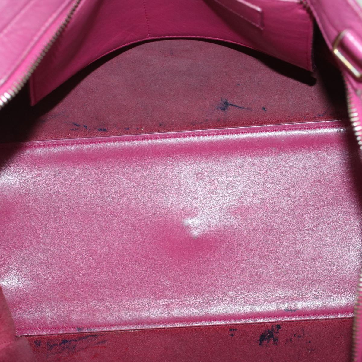 SAINT LAURENT Hand Bag Leather Pink Auth bs8086