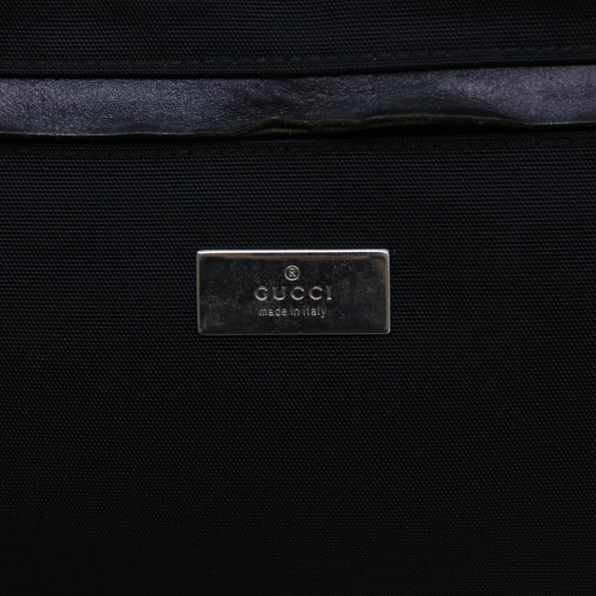 GUCCI Shoulder Bag Canvas Black Auth bs8090