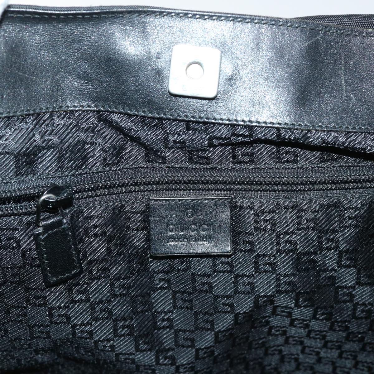 GUCCI Shoulder Bag Canvas Black Auth bs8090