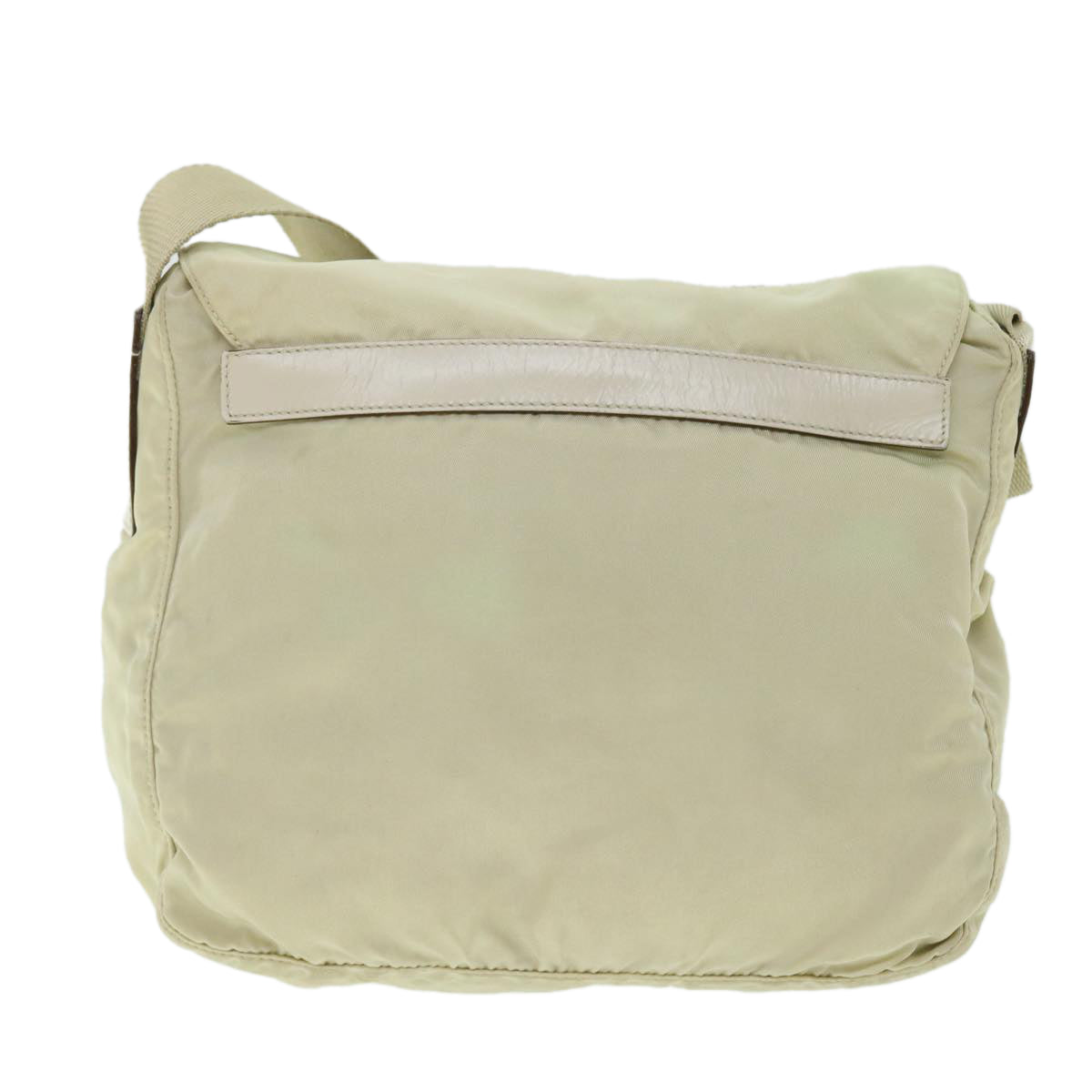 PRADA Shoulder Bag Nylon Beige Auth bs8099