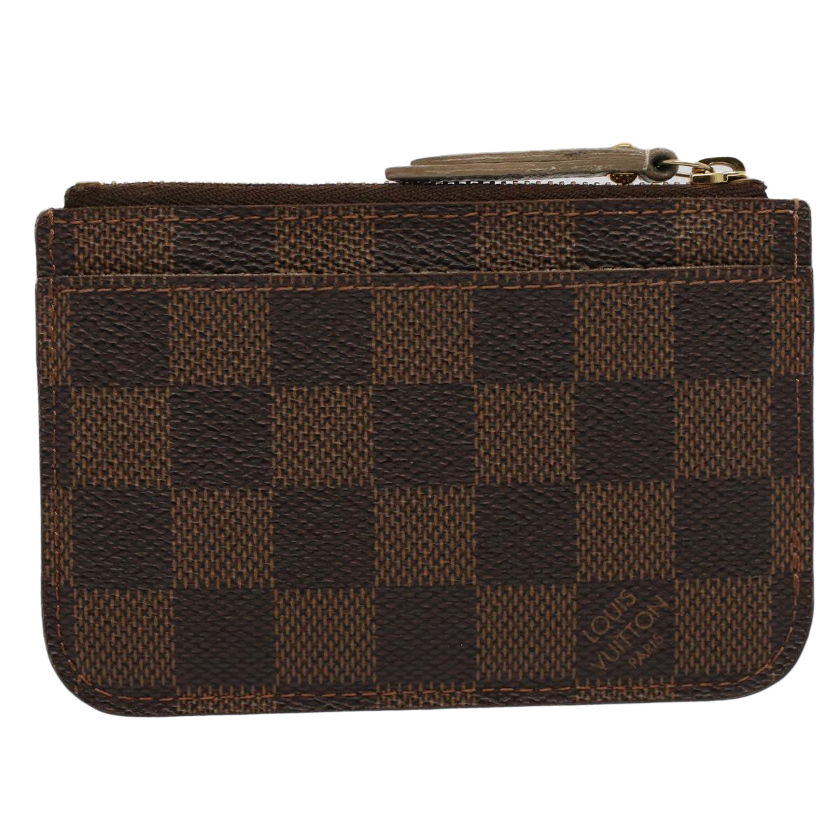 LOUIS VUITTON Damier Ebene Pochette Cles Coin Purse N63086 LV Auth bs8123