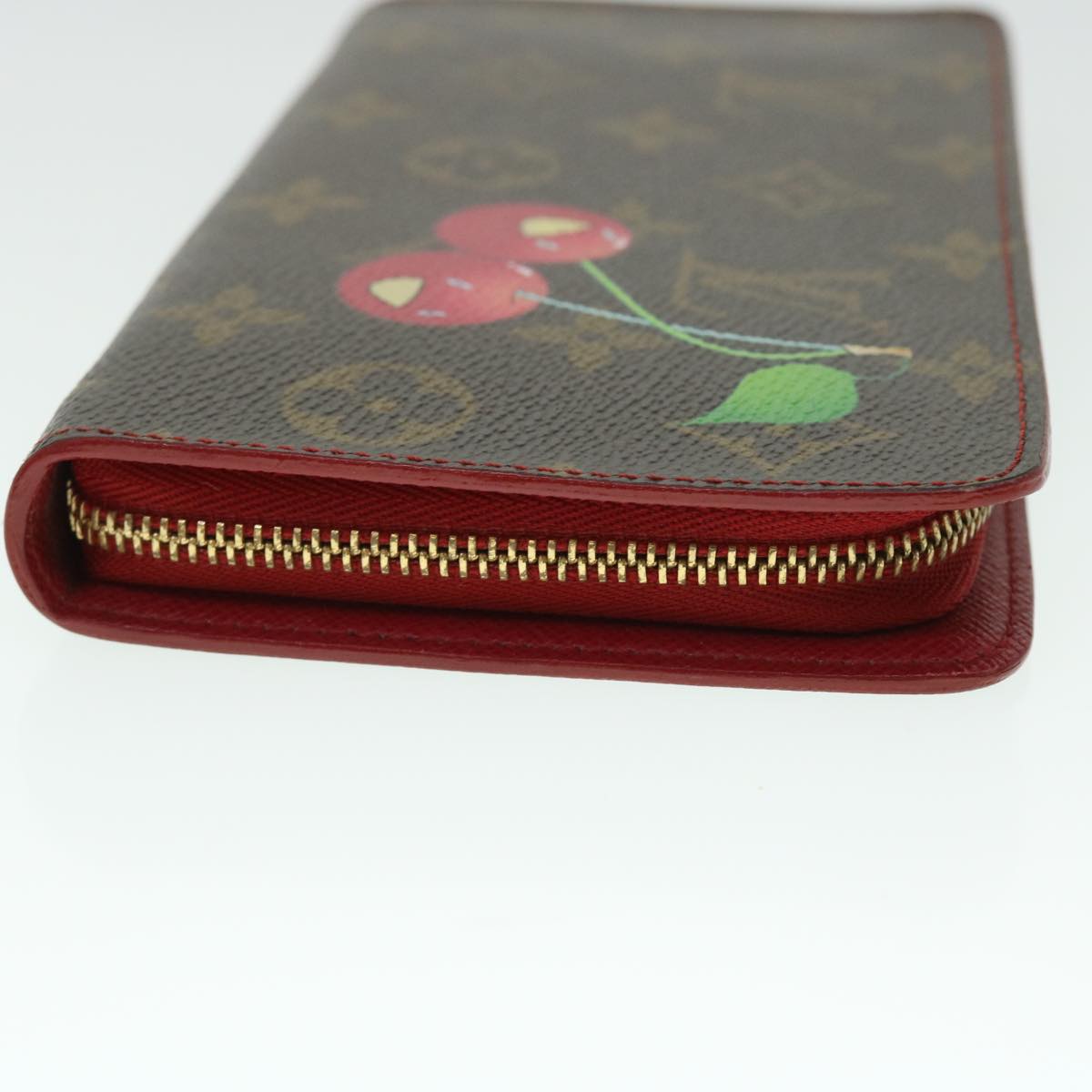 LOUIS VUITTON Monogram Cherry Porte Monnaie Zip Long Wallet M95006 Auth bs8229