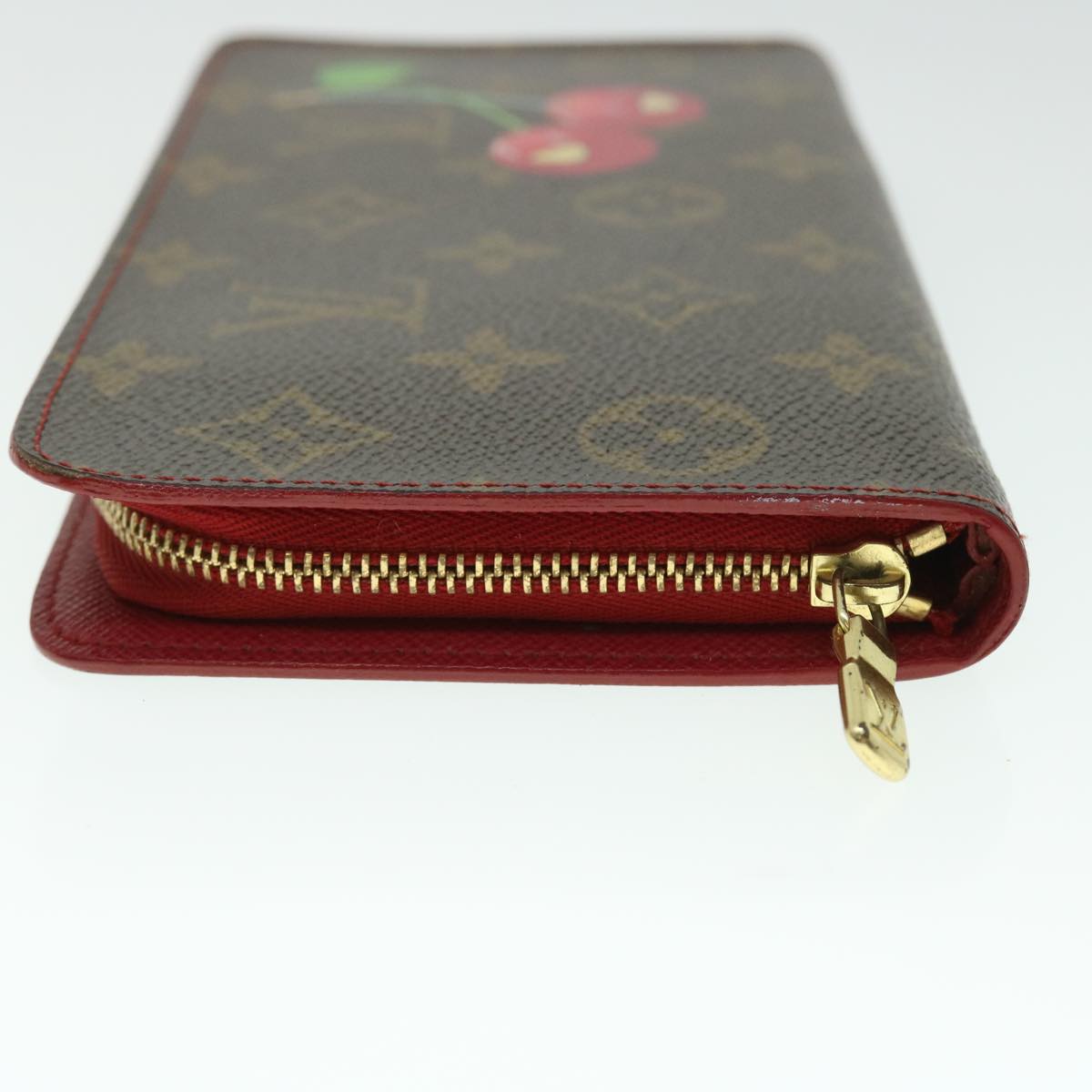 LOUIS VUITTON Monogram Cherry Porte Monnaie Zip Long Wallet M95006 Auth bs8229