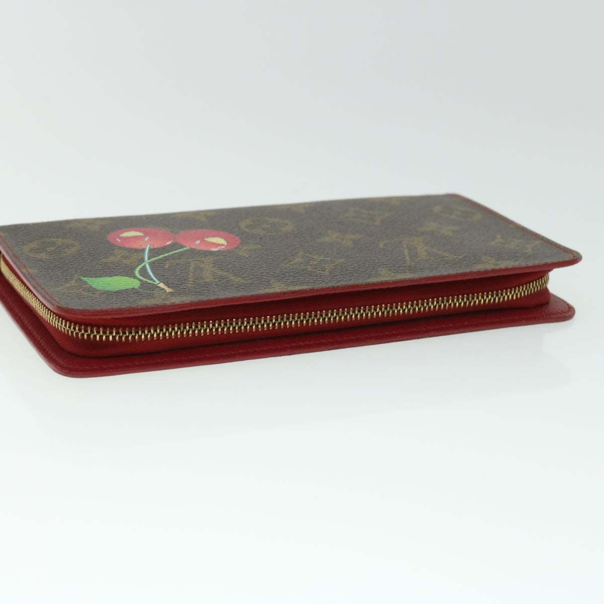 LOUIS VUITTON Monogram Cherry Porte Monnaie Zip Long Wallet M95006 Auth bs8229