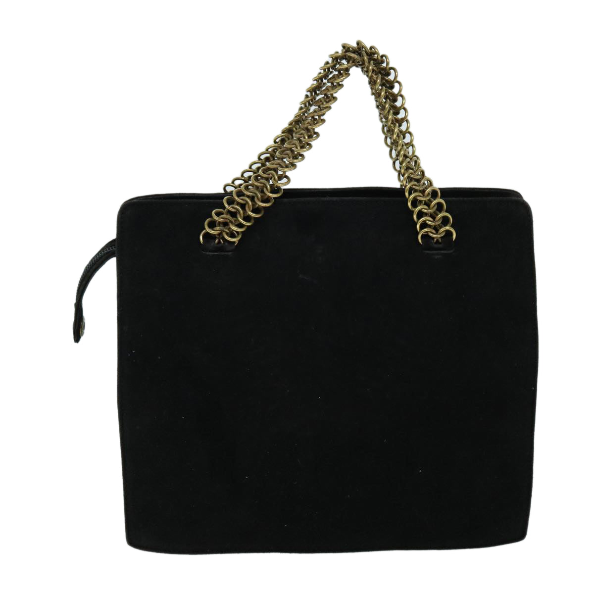 PRADA Chain Hand Bag Suede Black Auth bs8254